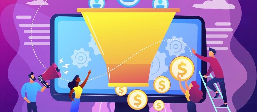 Monetization tips. Increasing conversion rates strategy. Attracting followers. Generating new leads, identify your customers, SMM strategies concept. Bright vibrant violet vector isolated illustration (Monetization tips. Increasing conversion rates st