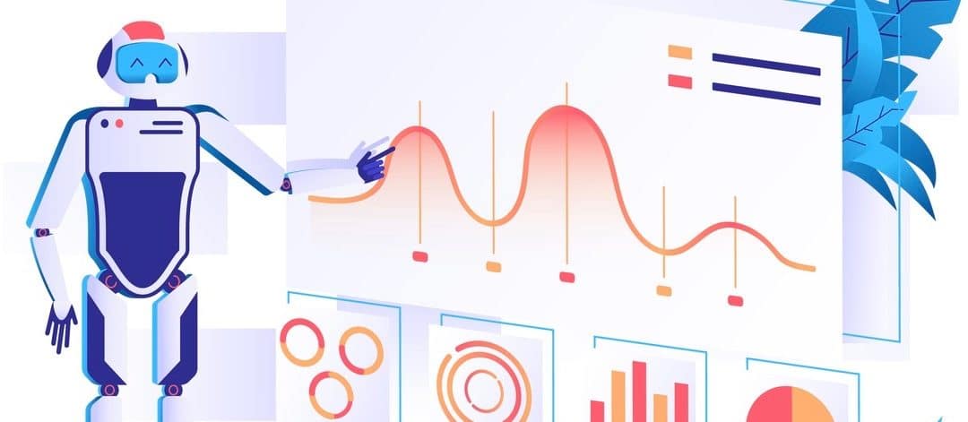 Flat automation robot for data analysis with graphs.