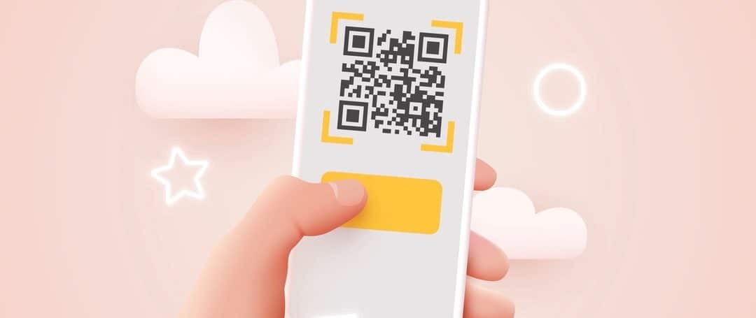 Scanning QR code with mobile smart phone.