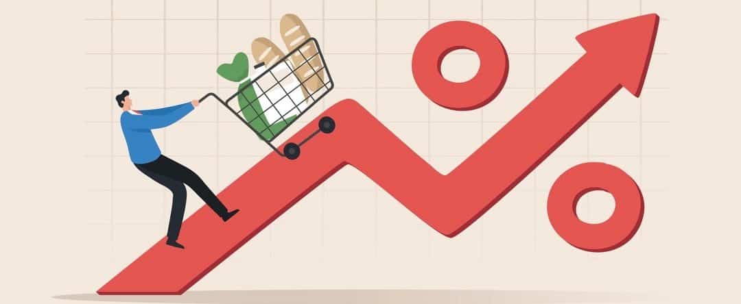 The effect of the inflation rate on prices. Consumer price index or CPI.