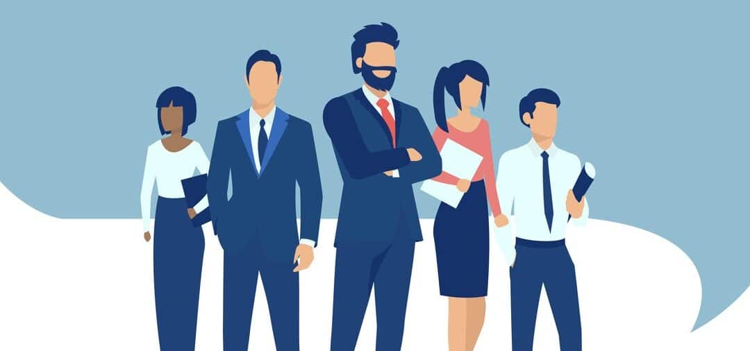 Vector of a group of confident business people