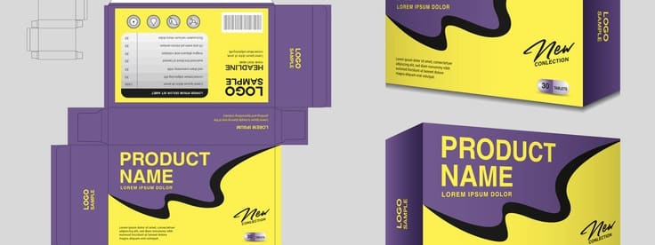 Package design template, box outline, Box Packaging