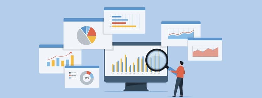 Business People Analytics And Monitoring Investment And Finance Report Graph On Monitor Concept